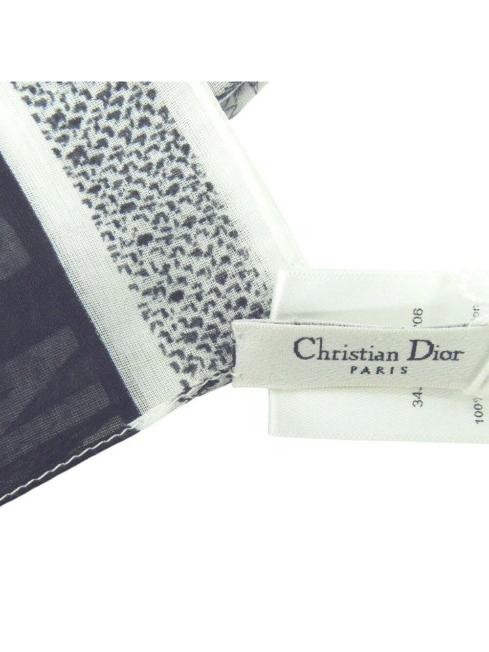 Dior Toile de Jouy Sauvage Shawl Cotton Black White Scarf - Picture 5 of 9